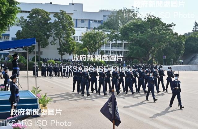The Commissioner of Police, Mr Siu Chak-yee, today (November 27) inspects a passing-out parade of 24 probationary inspectors and 86 recruit police constables at the Hong Kong Police College.